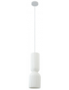 Loftlampe i ler Ø15 cm 1 x E27 - Sort/Hvid