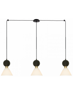 pendellampe loftlampe design loft kontorbelysning marmor glas langbordspendel spisebord