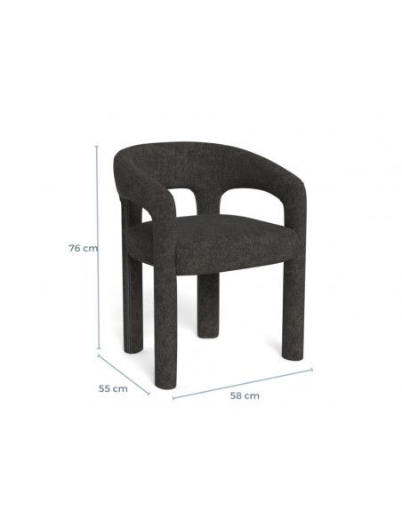 spisebordsstol armlæn stof tekstil grå mørkegrå spisebord stol moderne design nordisk dansk