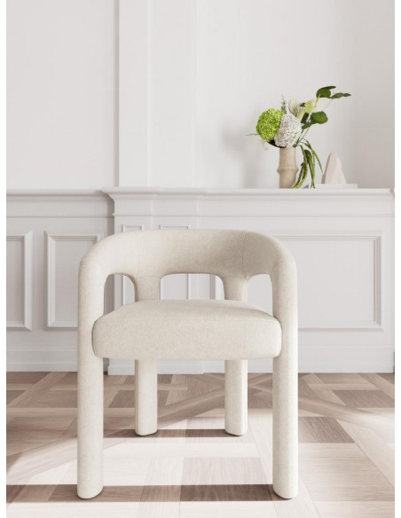 spisebordsstol armlæn stof tekstil beige spisebord stol moderne design nordisk dansk