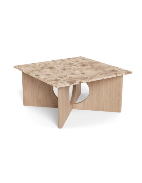 sofabord eg træ egetræ marmor beige firkantet design