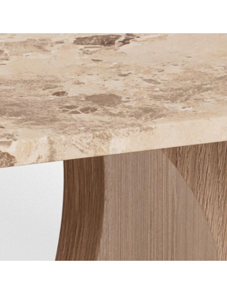 sofabord eg træ egetræ marmor beige firkantet design