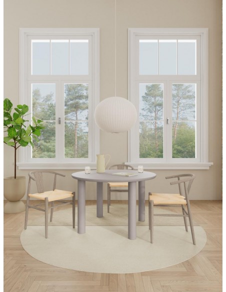 Spisebord rundt 120 4 personer grå design moderne