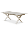 ELBA Havebord med udtræk i aluminium og keramik H76 x B240 - 300 x D100 cm - Beige/Beige sten