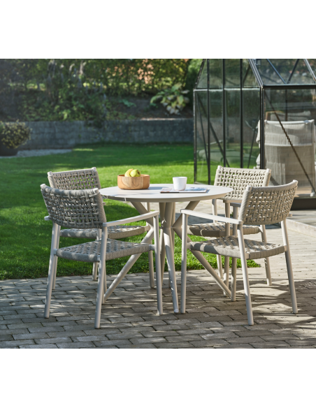 havestole med armlæn aluminium flet havemøbler spisebordsstole