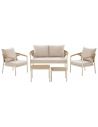 Lounge havemøbel sæt i aluminium, nonwood og polyrattan - Sand/Natur