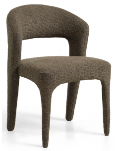 spisebordsstol med armlæn stof brun moderne design