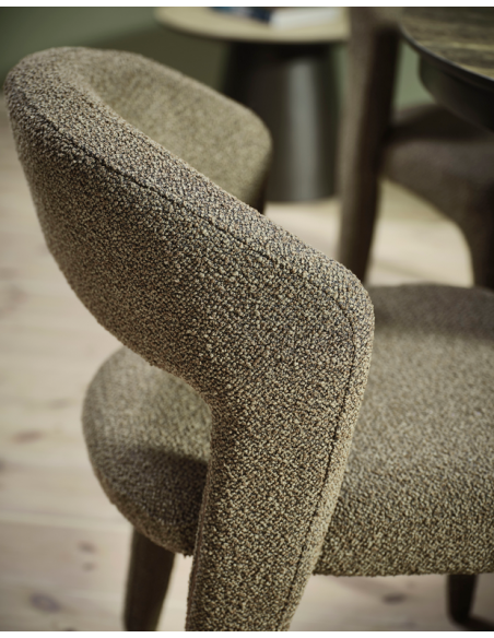 spisebordsstol med armlæn stof brun moderne design