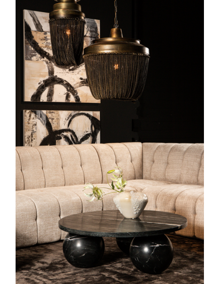 rundt sofabord marmor sort moderne design