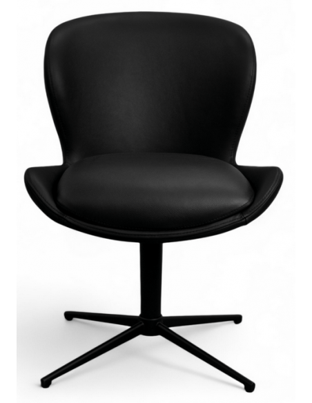 spisebordsstole drejefod drejefunktion ægte læder drej sort