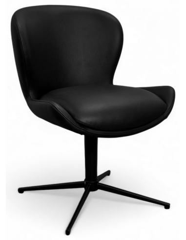 spisebordsstole drejefod drejefunktion ægte læder drej sort