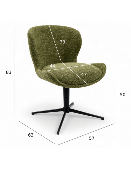 spisebordsstole drejefod drejefunktion stof drej grøn