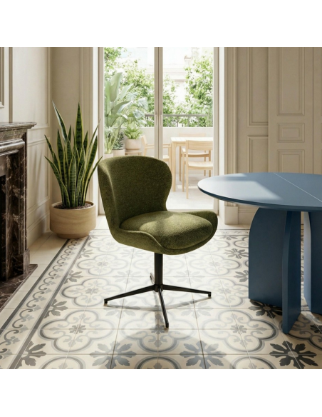 spisebordsstole drejefod drejefunktion stof drej grøn