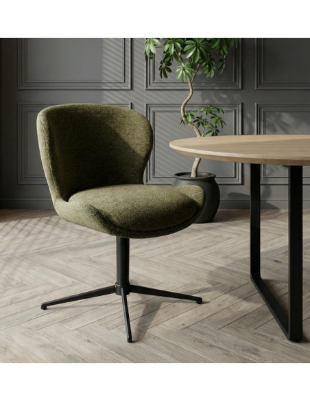 spisebordsstole drejefod drejefunktion stof drej grøn