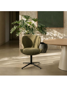 spisebordsstole drejefod drejefunktion stof drej grøn 2