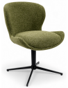 Sæt med 2 x Spisebordsstole med drejefod i metal og bouclé H83 cm - Sort/Grøn