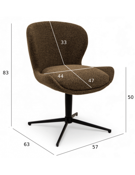 spisebordsstole drejefod drejefunktion stof drej brun