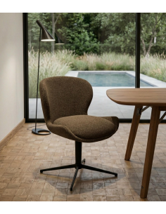 spisebordsstole drejefod drejefunktion stof drej brun 2