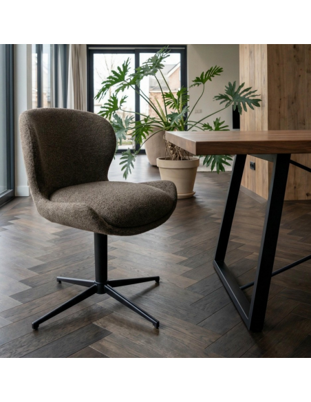 spisebordsstole drejefod drejefunktion stof drej brun