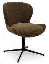 Sæt med 2 x Spisebordsstole med drejefod i metal og bouclé H83 cm - Sort/Brun