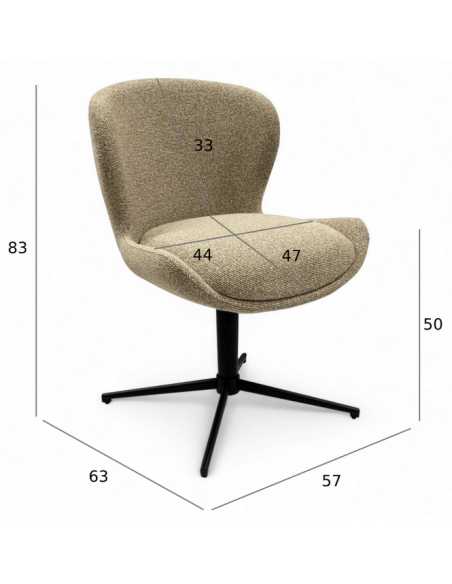 spisebordsstole drejefod drejefunktion stof drej beige