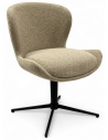 Sæt med 2 x Spisebordsstole med drejefod i metal og bouclé H83 cm - Sort/Beige
