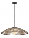 ARLEN Udendørs loftlampe i stål og all-weather rattan Ø76,2 cm 1 x E27 - Sort/Meleret natur