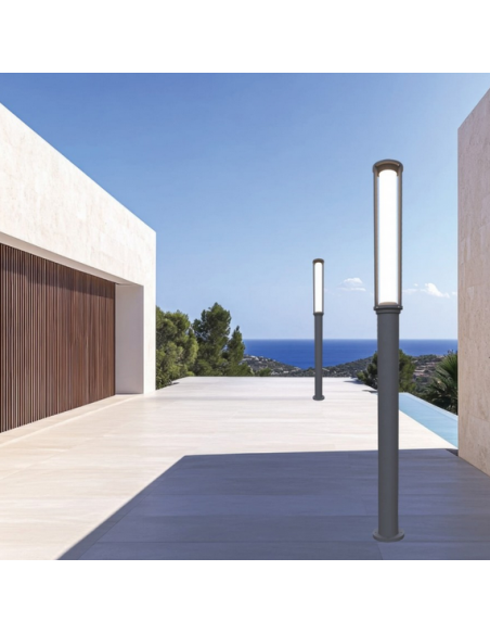 Bedlampe led udendørslamper moderne design stående grå lav havelamper lampemast