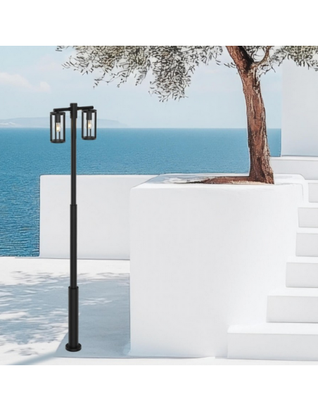 Bedlampe led udendørslamper moderne design stående sort havelamper lampemast