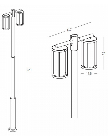 Bedlampe led udendørslamper moderne design stående sort havelamper lampemast