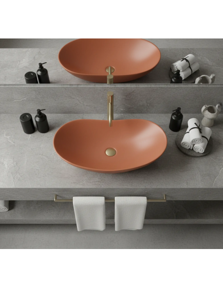 rektangulær håndvask vask bordmonteret bordplade keramik badeværelse