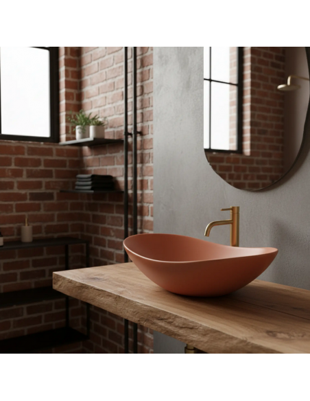 rektangulær håndvask vask bordmonteret bordplade keramik badeværelse