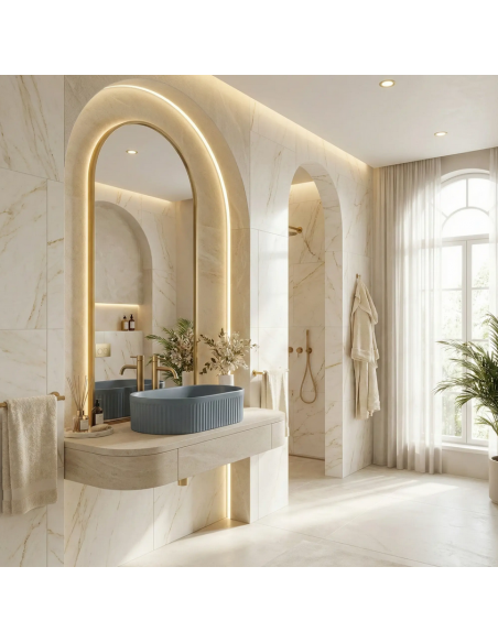 oval håndvask vask bordmonteret bordplade keramik badeværelse