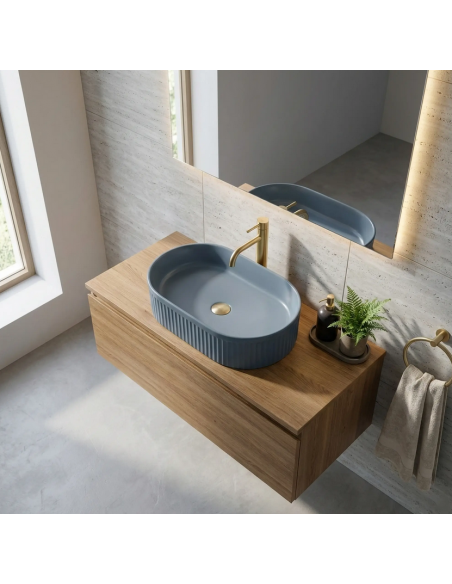 oval håndvask vask bordmonteret bordplade keramik badeværelse