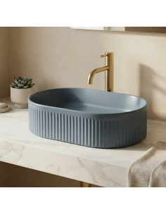 oval håndvask vask bordmonteret bordplade keramik badeværelse