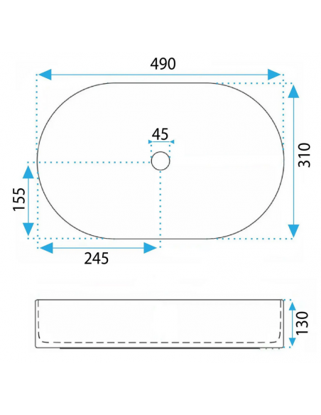 oval håndvask vask bordmonteret bordplade keramik badeværelse