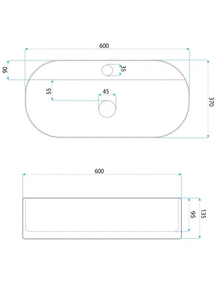 oval håndvask vask bordmonteret bordplade keramik badeværelse marmor