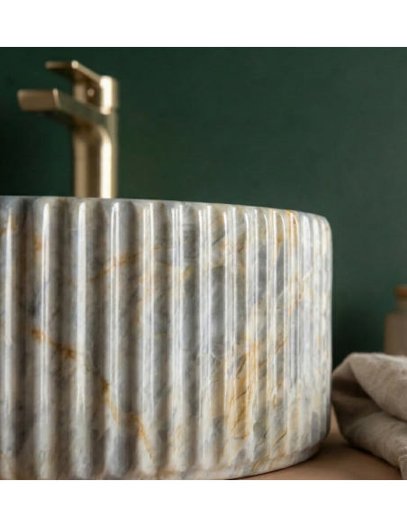 oval håndvask vask bordmonteret bordplade keramik badeværelse marmor sten