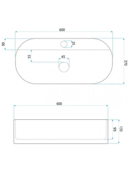 oval håndvask vask bordmonteret bordplade keramik badeværelse marmor sten