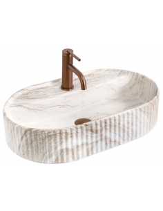 oval håndvask vask bordmonteret bordplade keramik badeværelse marmor sten 2