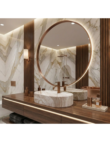 oval håndvask vask bordmonteret bordplade keramik badeværelse marmor sten