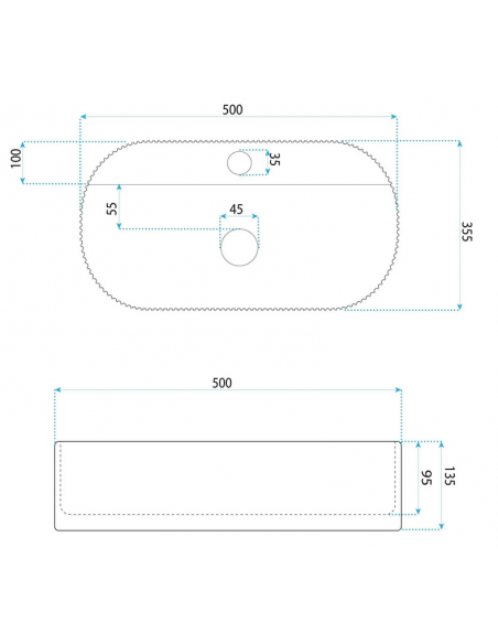 oval håndvask vask bordmonteret bordplade keramik badeværelse marmor beige