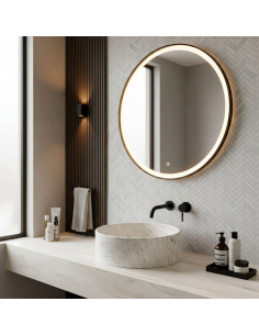 rund håndvask vask bordmonteret bordplade badeværelse hvid sten beton