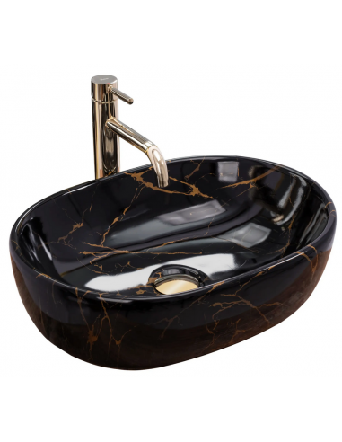 oval håndvask vask bordmonteret bordplade keramik badeværelse marmor sten