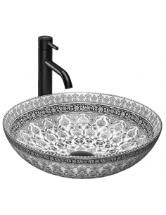 rund håndvask vask bordmonteret bordplade badeværelse hvid