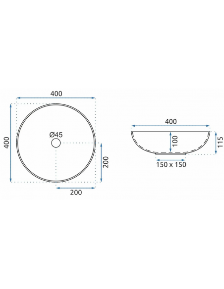 rund håndvask vask bordmonteret bordplade badeværelse hvid