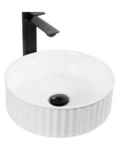 rund håndvask vask bordmonteret bordplade badeværelse keramik hvid porcelæn 2