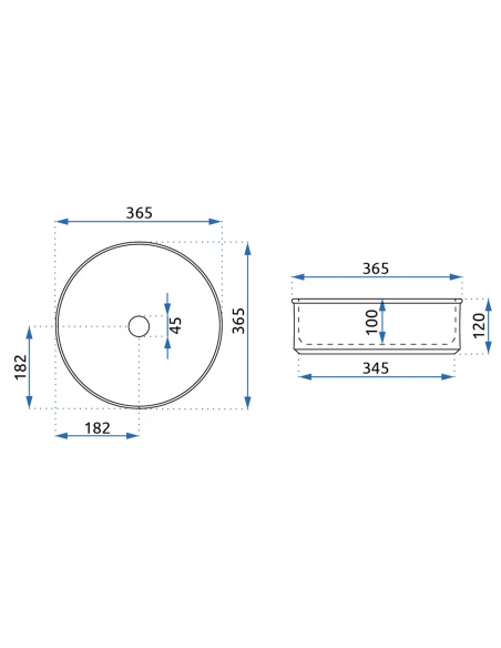 rund håndvask vask bordmonteret bordplade badeværelse keramik hvid porcelæn
