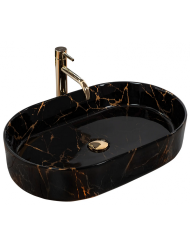 oval håndvask vask bordmonteret bordplade keramik badeværelse marmor sten