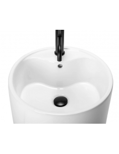 rund håndvask vask gulvmonteret gulv badeværelse keramik hvid porcelæn 2